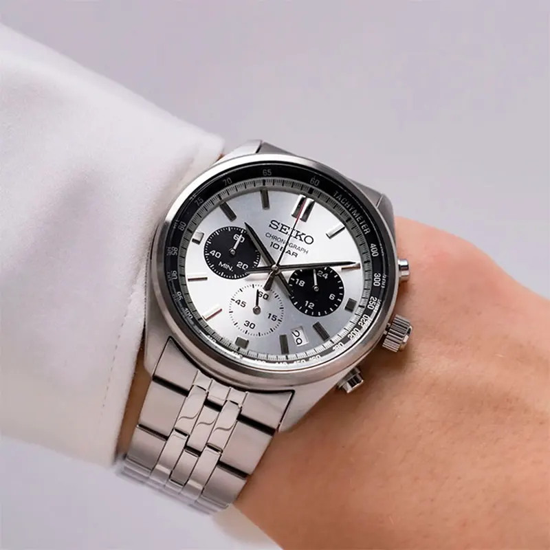 Seiko Chronograph Quartz White Dial Men’s Watch- SSB425P1